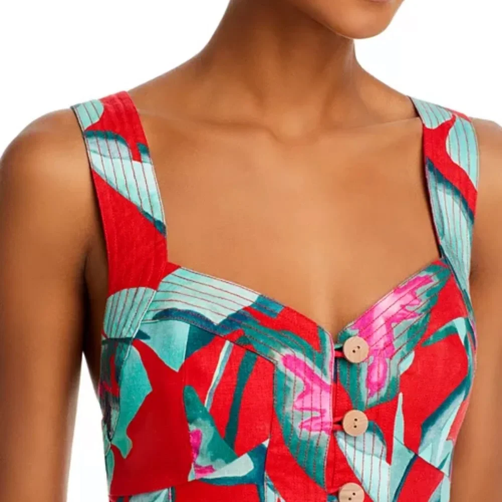 FARM Rio Summer Foliage Mini Linen Dress - Picture 4 of 5